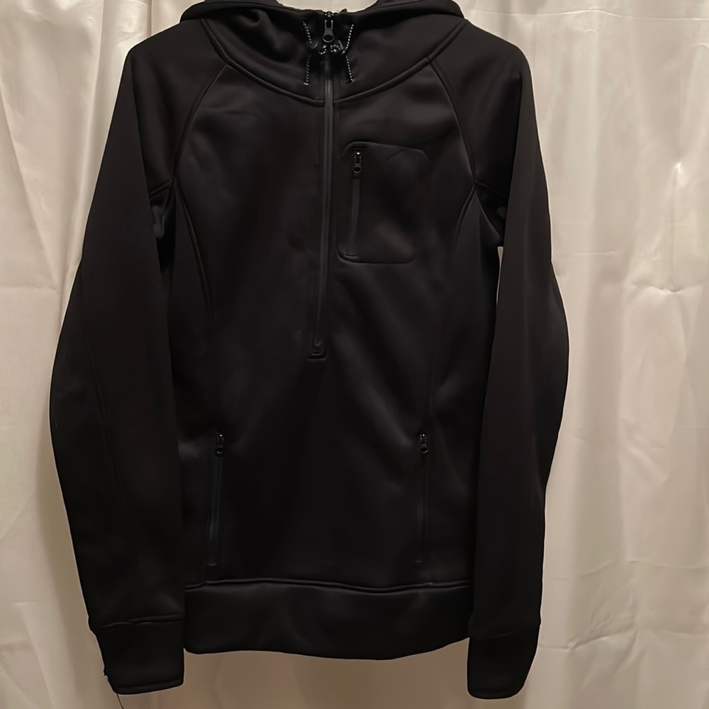 Womens Small black pullover half-zip hoodie